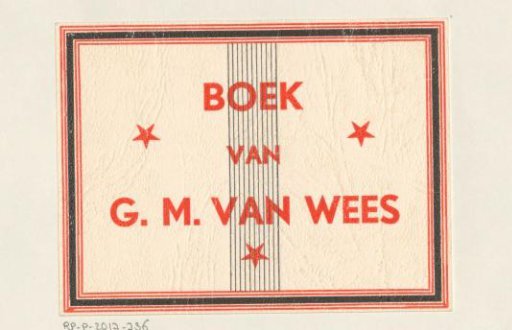 Ex libris of G.M. van Wees