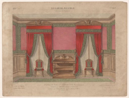 Dining room with draperies