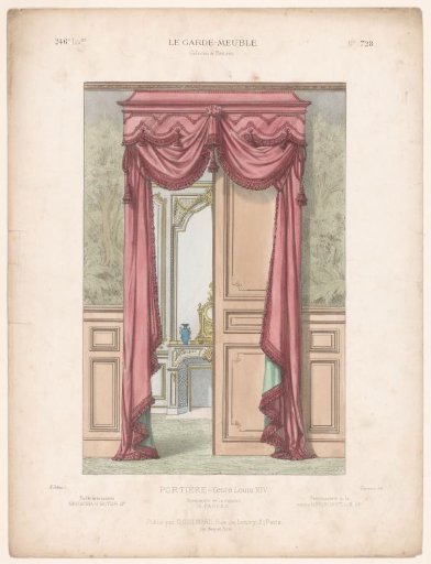 Door with curtains