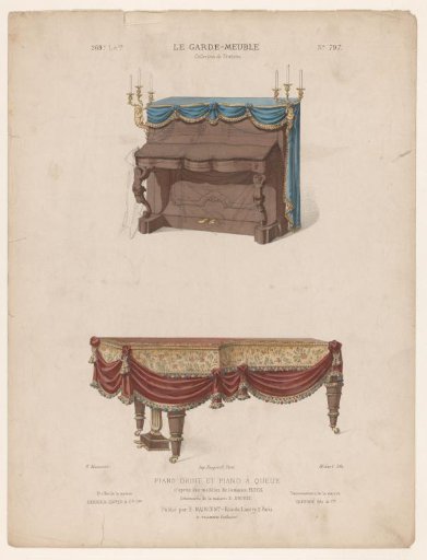 Piano and grand piano with draperies