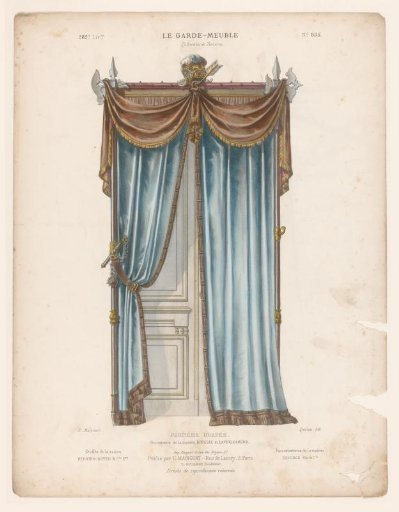 Door with curtains