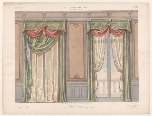 Window and door with curtains
