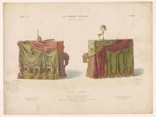 Pianos with draperies