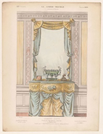 Fireplace with draperies