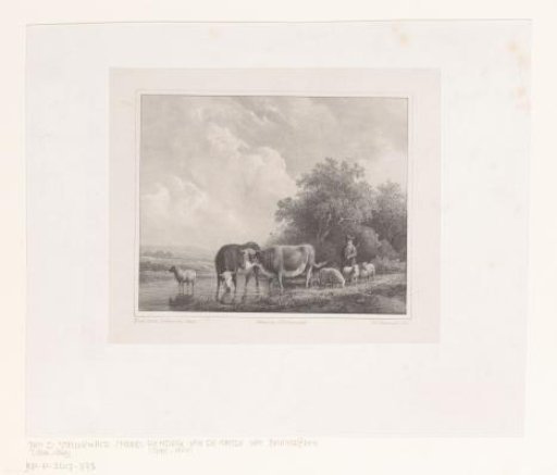 Shepherd and cattle in a landscape
