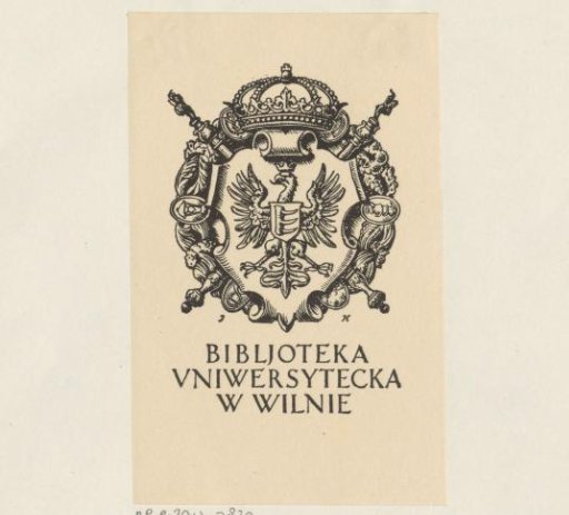 Ex libris of the University Library of Vilnius