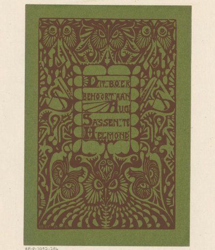 Ex libris of Aug. Sassen