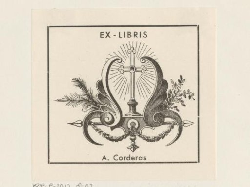 Ex libris of A. Corderas