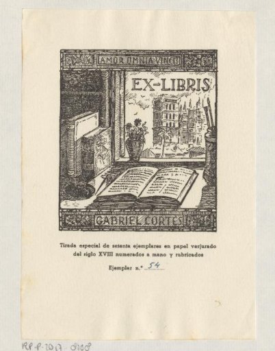 Ex libris of Gabriel Cortés