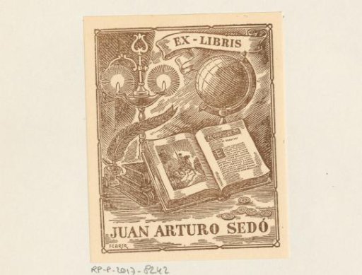 Ex libris of Juan Arturo Sedó