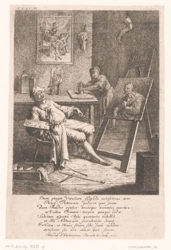 Painter in his studio