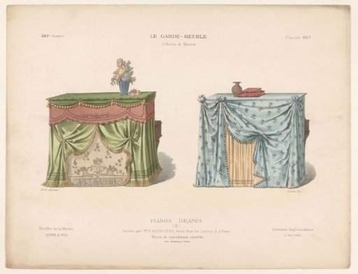 Piano with draperies