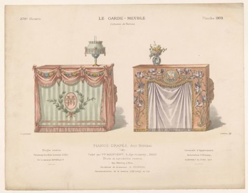 Pianos with draperies