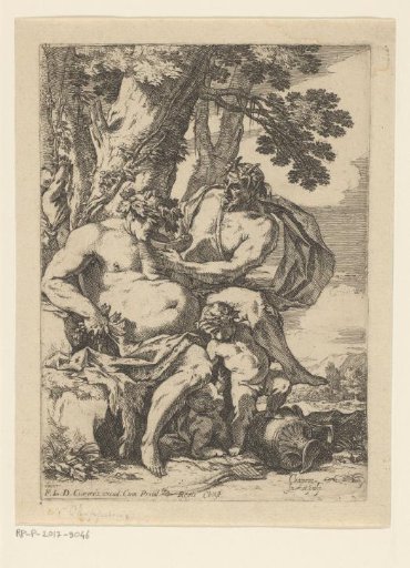 Drunken Silenus seated against a tree