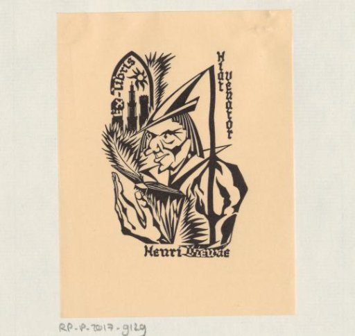 Ex libris, possibly of Henri Vieuve