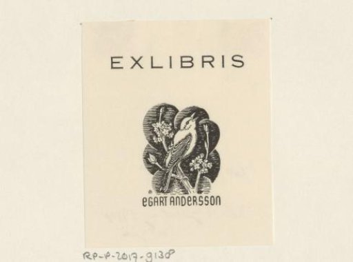 Ex libris of Egart Andersson
