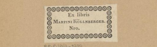 Ex libris of Martinus Köllnberger