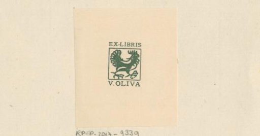 Ex libris of V. Oliva