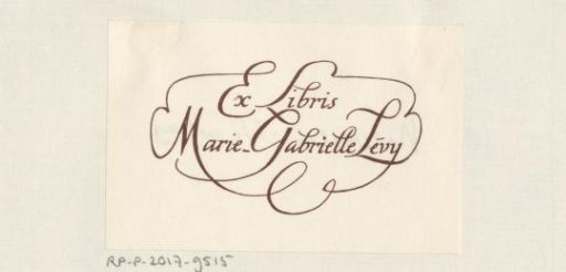 Ex Libris of Marie-Gabrielle Lévy