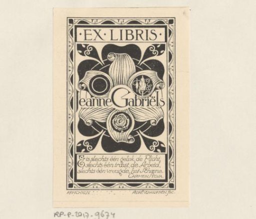 Ex libris of Jeanne Gabriëls