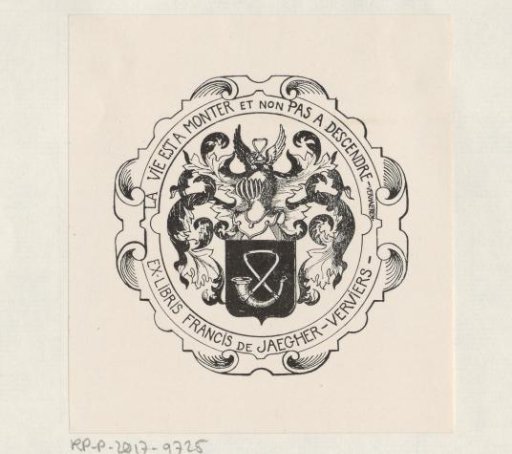 Ex libris of Francis de Jaegher-Verviers