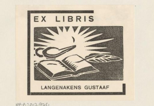Ex libris of Gustaaf Langenakens