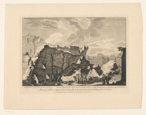 Ruin of the Tower of St. Rochus or Patriarchen in Lisbon, 1755