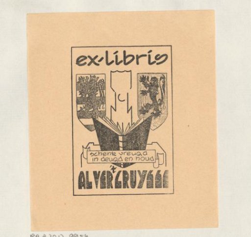 Ex libris, possibly of Albert Vercruysse