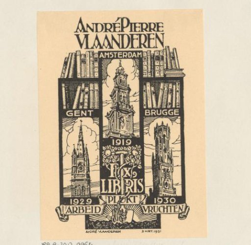 Ex libris of André Pierre Vlaanderen