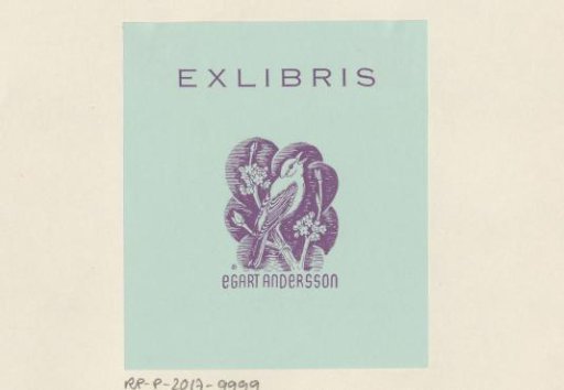 Ex libris of Egart Andersson