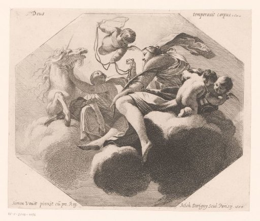 Temperance with a Unicorn on a Cloud