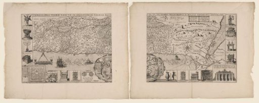 Map of the Holy Land, consisting of two parts