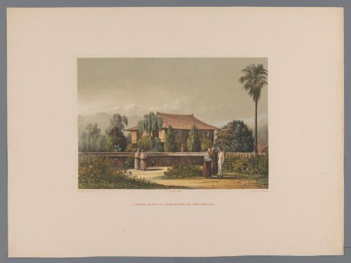 View of the house of the physician of Deshima, with the botanical garden in the foreground