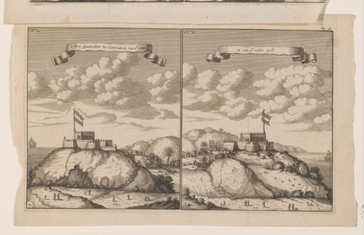 Two views of Fort Amsterdam, in Ghana