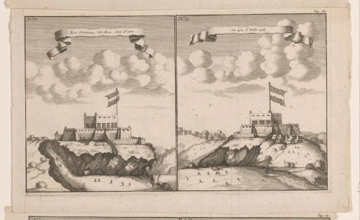 Two views of Fort Crevecoeur, in Ghana