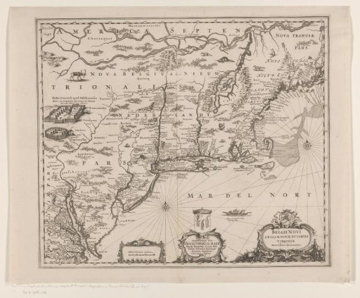 Map of the northeast coast of America