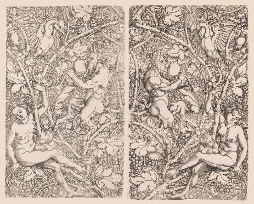 Satyr Family Among Grapevines, Consisting Entirely of Two Parts
