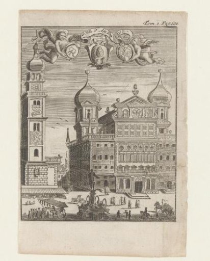 View of the town hall and the Perlachturm tower, at Augsburg
