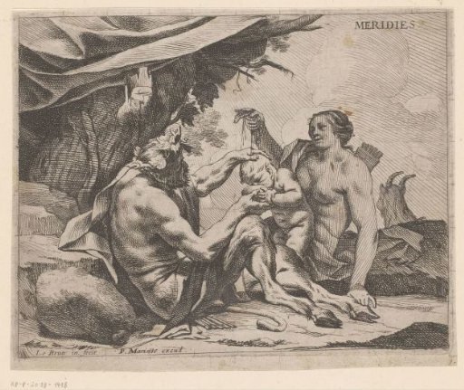 Satyr, bacchante, and drinking child