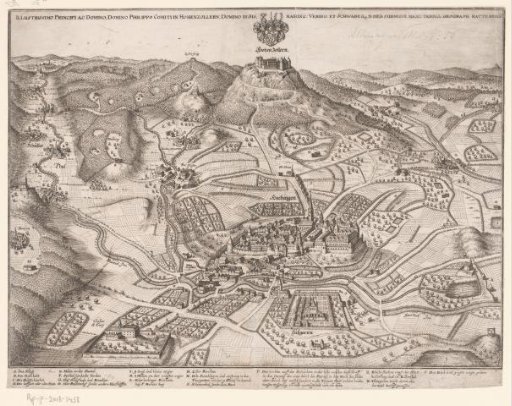 View of Hechingen and Hohenzollern Castle