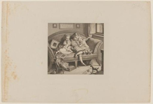 Three girls looking at a picture book (Das Bilderbuch)