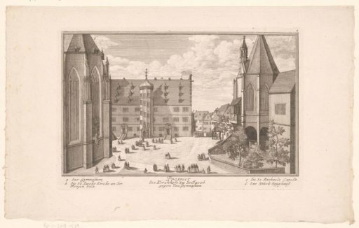 View of a square near the St. Jakobskirche, at Rothenbrug ob der Tauber