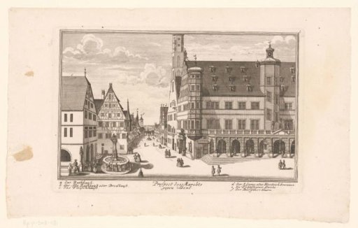 View of the Market and the town hall, at Rothenbrug ob der Tauber