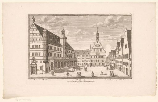 View of the Market and the town hall, at Rothenburg ob der Tauber