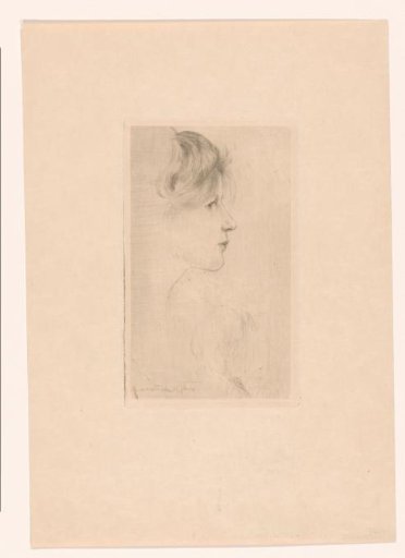 View of a flower seller, and profile to the right