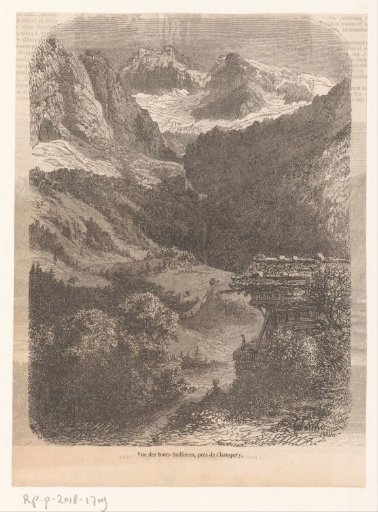 View of the mountain range near Saillières, near Champéry