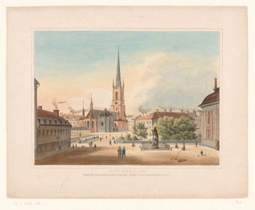 View of the church of Riddarholmen, at Stockholm