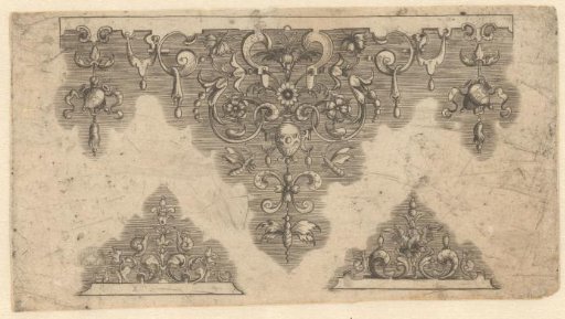 Three border designs for silver cups