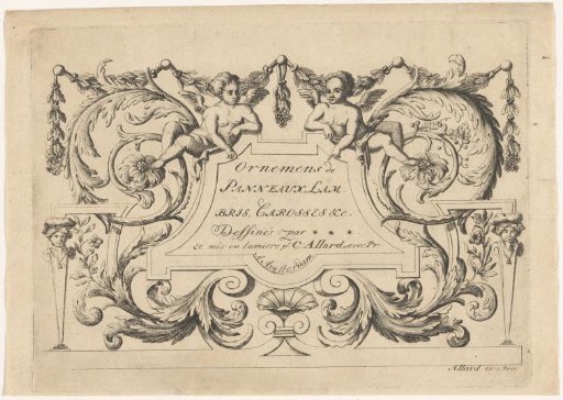 Title print: Ornemens de panneaux, lambris, carosses &c.