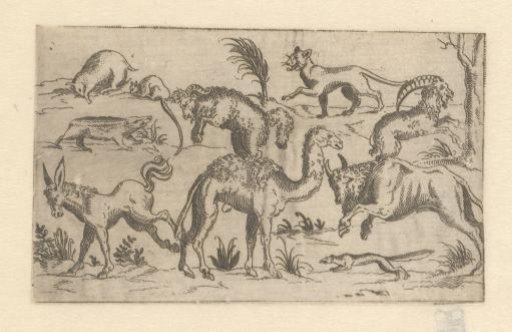 Ornamental print with animals